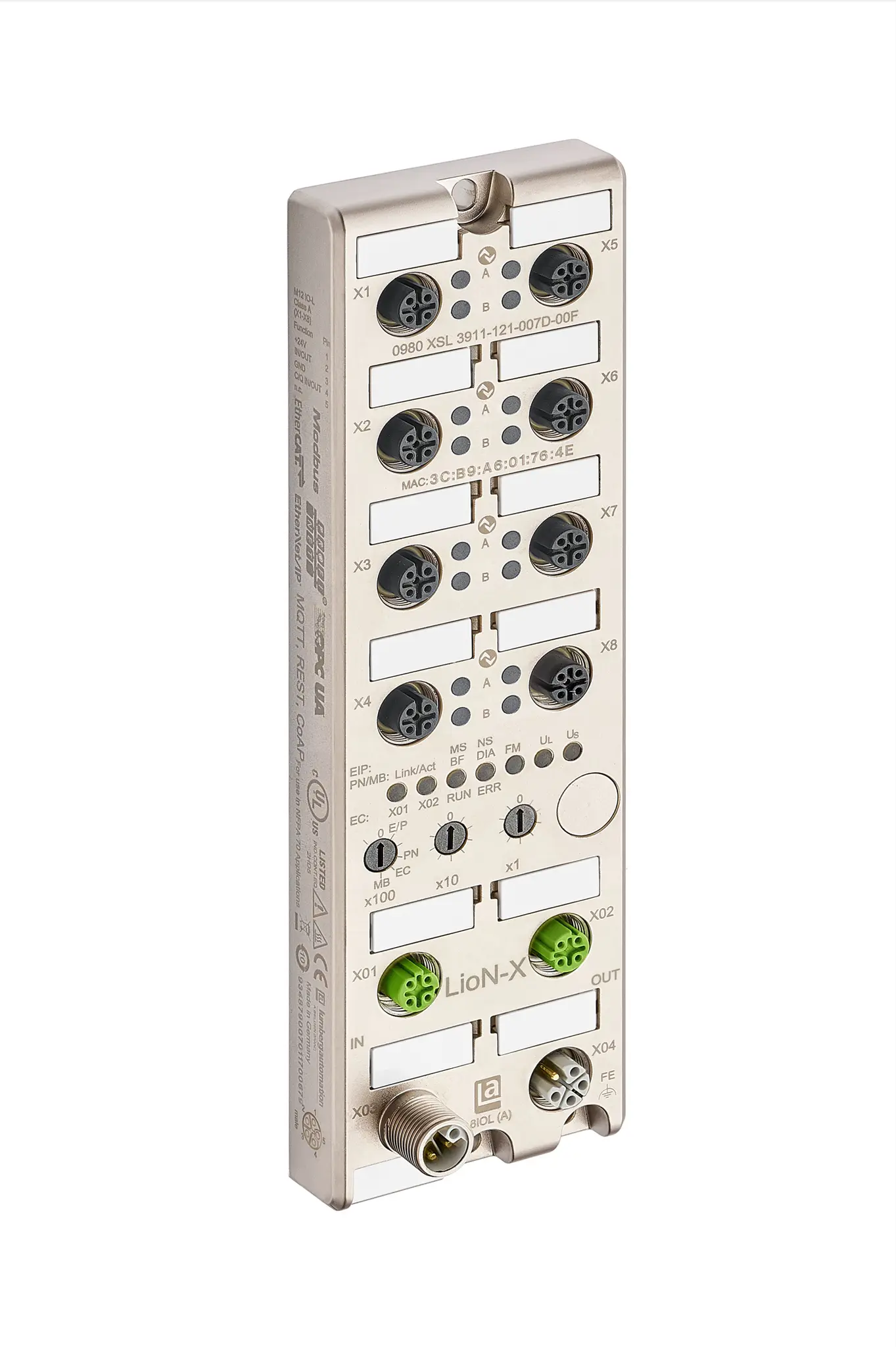 Lumberg Automation E/A-Modul 24V dc 12 Anschlüsse M12 EtherCAT, Ethernet/IP, Modbus TCP, PROFINET