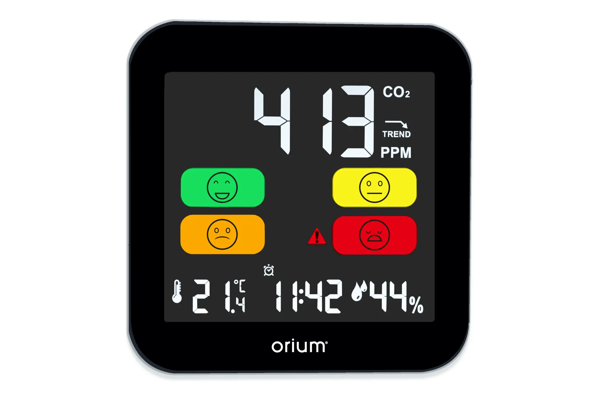Produktfoto 1 von Orium Quaelis 14 LCD-Hintergrundbeleuchtung CO2-Sensor 50 °C, bis 50 °C, Über USB-Kabel aufladbarer Akku-betrieben / 99