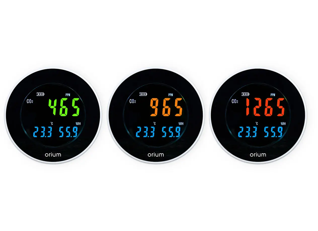 Produktfoto 1 von Orium Quaelis 16 CO2-Sensor 70 °C, CO2 bis 9999 ppm, bis 70 °C, Akku-betrieben / 99.9 %RH