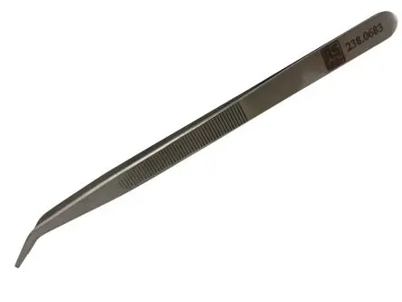 Produktfoto 1 von RS PRO Austenitstahl Pinzette, 160mm, Spitze Gebogen Antimagnetisch 1-teilig
