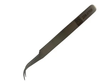 Produktfoto 1 von RS PRO Austenitstahl Pinzette, 120mm, Spitze Sehr Fein, Gebogen Antimagnetisch 1-teilig