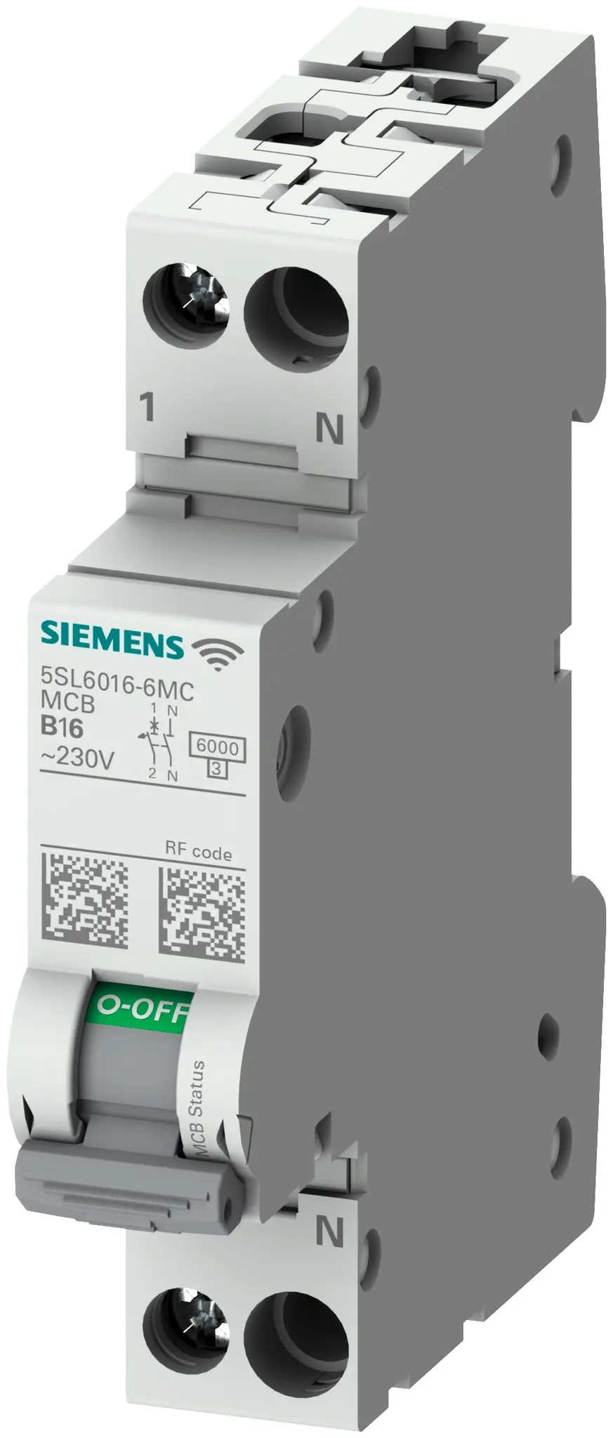 Produktfoto 1 von Siemens SENTRON Miniaturüberlastschalter Typ C, Pol 1-polig 13 A 230 V ac, Abschaltvermögen 6 kA SENTRON
