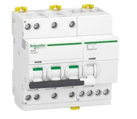 Produktfoto 1 von Schneider Electric Acti9 iDD40N FI/LS-Schalter (RCBO) 25A, 3-polig Typ C, Empfindlichkeit 30 mA