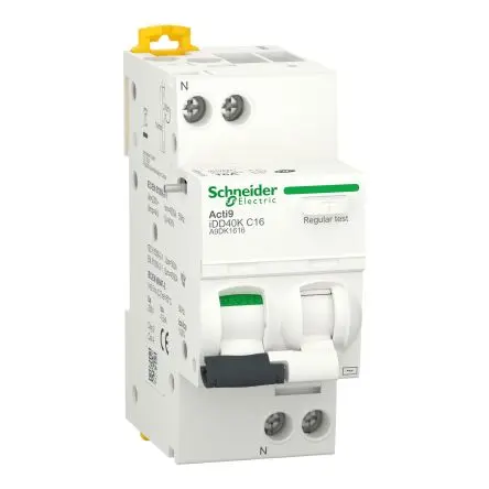 Produktfoto 1 von Schneider Electric Acti9 iDD40K FI/LS-Schalter (RCBO) 16A, 1-polig Typ C, Empfindlichkeit 30 mA