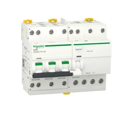 Produktfoto 1 von Schneider Electric Acti9 iDD40N FI/LS-Schalter (RCBO) 40A, 3-polig Typ C, Empfindlichkeit 300 mA