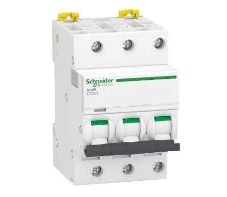 Produktfoto 1 von Schneider Electric Acti9 iDT40 Miniaturüberlastschalter Typ C, Pol 3-polig 40A, Abschaltvermögen 6000 A Acti9