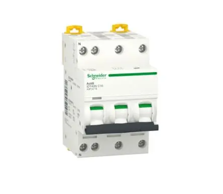 Produktfoto 1 von Schneider Electric Acti9 iDT40N Miniaturüberlastschalter Typ C, Pol 3+N-polig 16A 400V ac, Abschaltvermögen 6000 A Acti9