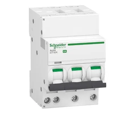Produktfoto 1 von Schneider Electric Acti9 iDT40K XA Miniaturüberlastschalter Typ C, Pol 3-polig 20 A 230 V ac, Abschaltvermögen 4500 A