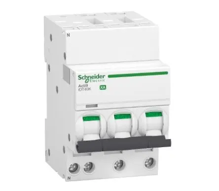 Produktfoto 1 von Schneider Electric Acti9 iDT40K XA Miniaturüberlastschalter Typ C, Pol 3+N-polig 16A 230V ac, Abschaltvermögen 4500 A