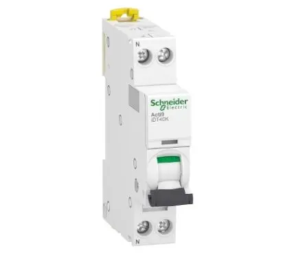 Produktfoto 1 von Schneider Electric Acti9 iDT40K Miniaturüberlastschalter Typ C, Pol 1-polig 6A 230V ac, Abschaltvermögen 4500 A Acti9
