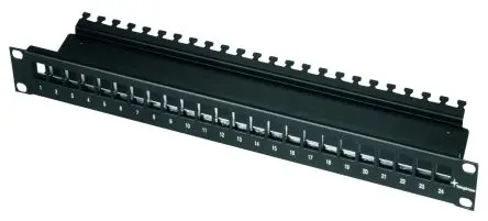 Produktfoto 1 von Telegärtner Telegartner Data Serie RJ-Rangierfeld 24 Anschl. RJ45 Abgeschirmt, 1 U, Schwarz