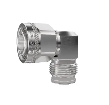Telegärtner Koaxadapter, 50 Ω, gewinkelt, 0GHz, 6 GHz Stecker Buchse