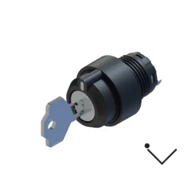 Produktfoto 1 von RS PRO Schlüsselschalterkopf 22.5 mm 2 Positionen wartungsfrei IP65