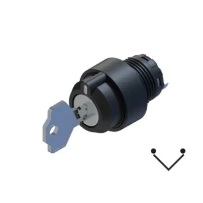 Produktfoto 1 von RS PRO Schlüsselschalterkopf 22.5 mm 2 Positionen wartungsfrei IP65