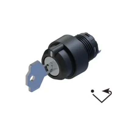 Produktfoto 1 von RS PRO Schlüsselschalterkopf 22.5 mm 2 Positionen Federrückstellung IP65
