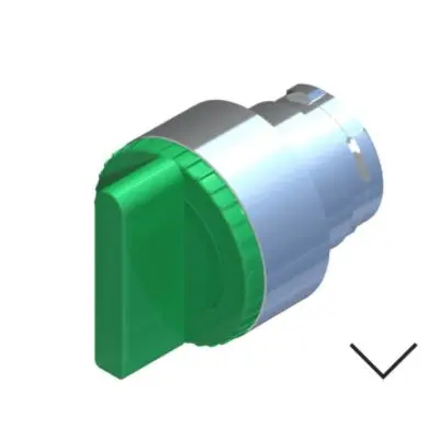 Produktfoto 1 von RS PRO Wählschalterkopf Beleuchtet Grün 2-Positionen 22.5mm Kurzer Hebel Dauerschaltung