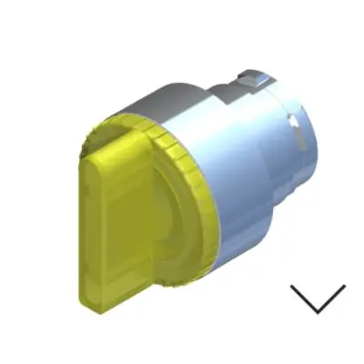 Produktfoto 1 von RS PRO Wählschalterkopf Beleuchtet Gelb 2-Positionen 22.5mm Kurzer Hebel Dauerschaltung