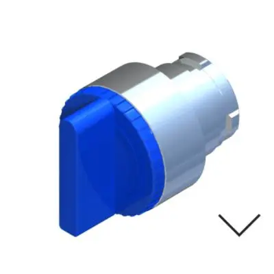 Produktfoto 1 von RS PRO Wählschalterkopf Beleuchtet Blau 2-Positionen 22.5mm Kurzer Hebel Dauerschaltung