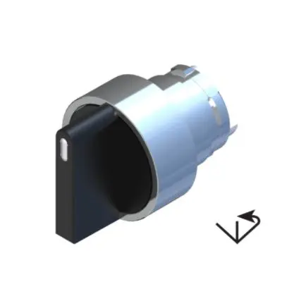 RS PRO Wählschalterkopf Schwarz 3-Positionen 22.5mm Federrückstellung von rechts