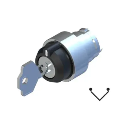 Produktfoto 1 von RS PRO Schlüsselschalterkopf 22.5 mm 2 Positionen wartungsfrei IP65
