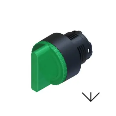 Produktfoto 1 von RS PRO Wählschalterkopf Beleuchtet Grün 3-Positionen 22.5mm Dauerschaltung