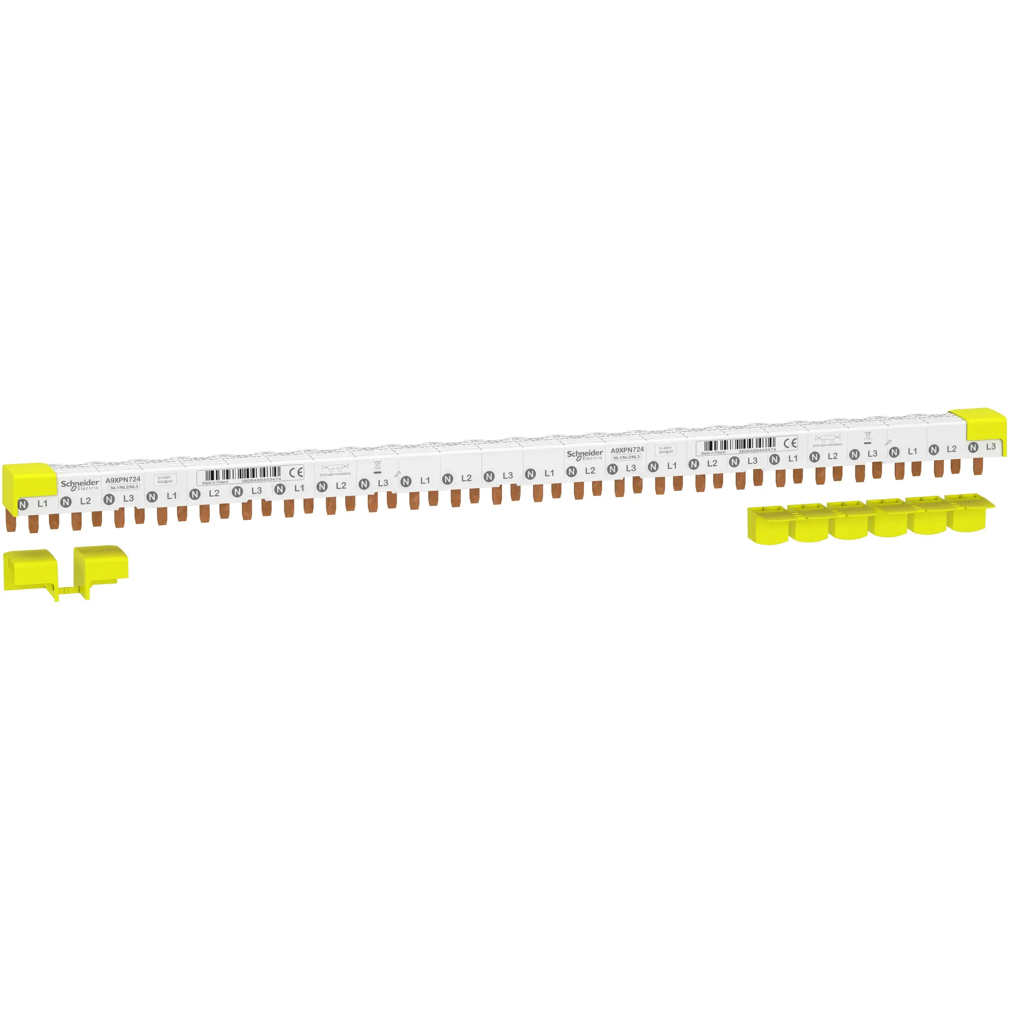 Produktfoto 1 von Schneider Electric, Acti9 iDT40 Reihe Stromschiene, 1 -phasig, 400 V 80 A, 9 mm Raster, Acti9 Reihe