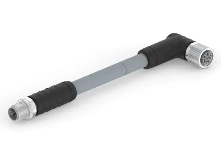 Produktfoto 1 von TE Connectivity M12 L-Code, 4-polig Sensor-Betätigungselementkabel, Gerade Stecker 4 / M12 Buchse, Länge 5 m