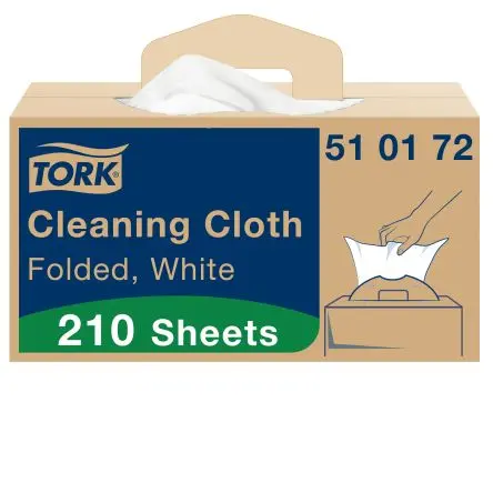 Produktfoto 1 von Tork Tork Lappen für Mehrzweck-Reinigung Vliesstoff Rahmenklemme Trocken 210 pro Paket Stk. Weiß, 41.5 x 35.5 cm