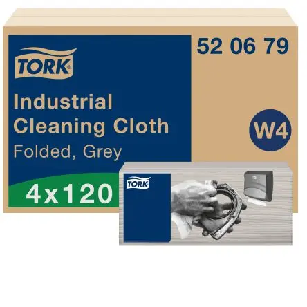 Produktfoto 1 von Tork Tork Lappen für Industrielle Reinigung Vliesstoff Rahmenklemme Trocken 120 pro Paket Stk. Grau, 415 x 355 mm