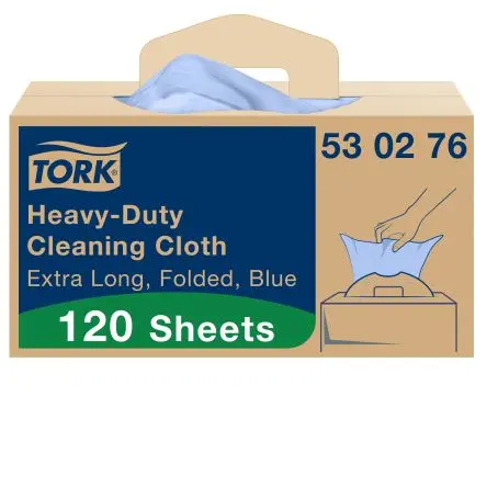 Produktfoto 1 von Tork Tork Lappen für Intensive Reinigungsarbeiten Vliesstoff Rahmenklemme Trocken 120 pro Paket Stk. Blau, 61.5 x 35.5