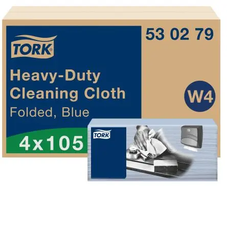 Produktfoto 1 von Tork Tork Lappen für Intensive Reinigungsarbeiten Vliesstoff Rahmenklemme Trocken 105 pro Paket Stk. Blau, 41.5 x 35.5