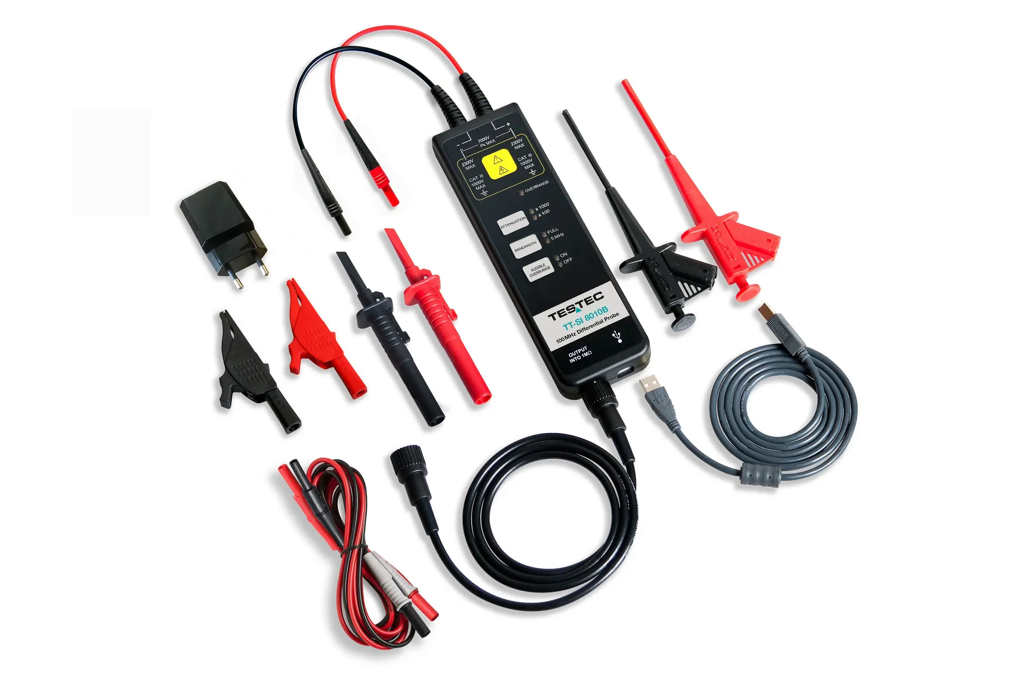 Produktfoto 1 von Testec 8000 TT-SI 8010B Oszilloskoptastkopf Aktiv, Differenzial 100 MHz 7000 V ac/dc BNC