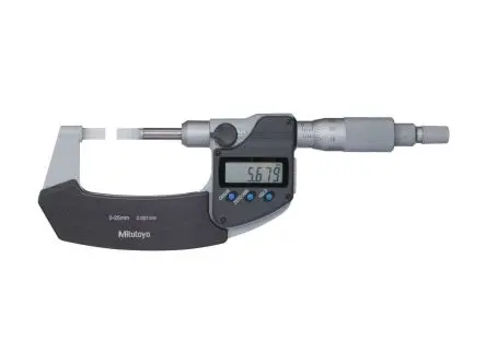Mitutoyo Batteriebetrieben Flachstift Mikrometer Metrisch, 0 mm bis 25 mm / ±0.003 mm