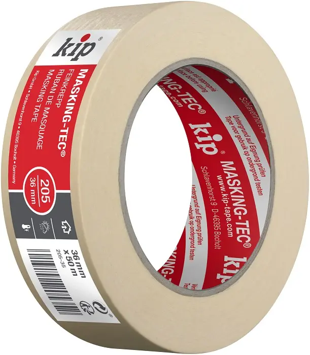 Produktfoto 1 von KIP KIP 205 Papier Abdeckband Beige, Stärke 0.13 mm Naturgummi-Kleber 36 mm x 50 m