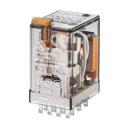 Produktfoto 1 von Finder 55 Relais 24V dc Spule 4-poliger Schließer 7A 600 Ω 1 W
