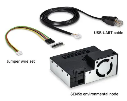 Produktfoto 1 von Sensirion SEN5x Evaluierungskit SEN5x-Serie, Evaluierungsplatine Entwicklungstool Sensor, Umgebungssensor für