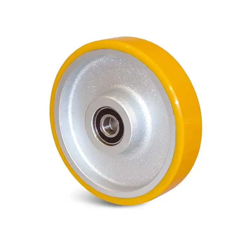 Produktfoto 1 von Guitel Hervieu Gusseisen Rollwagenrolle Grau, Gelb, 160 kg Ø 75 mm, B. 25 mm