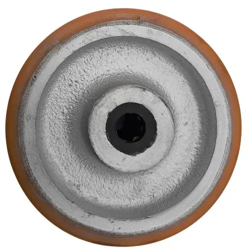 Produktfoto 1 von Guitel Hervieu Gusseisen Rollwagenrolle Gelb, Grau, 230 kg Ø 100 mm, B. 29 mm