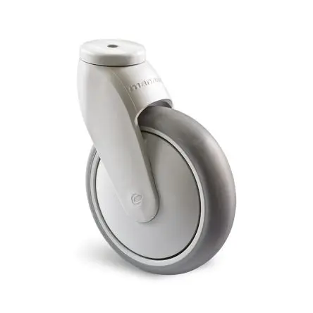 Produktfoto 1 von Guitel Hervieu Drehbar Rolle, Rad ø 100 mm, 100 kg, Ges H. 141 mm, Rad B. 32 mm, Gummi