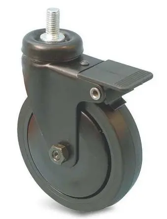 Produktfoto 1 von Guitel Hervieu Gebremst, schwenkbar Rolle, Rad ø 50 mm, 40 kg, Ges H. 69 mm, Rad B. 18 mm, Gummi