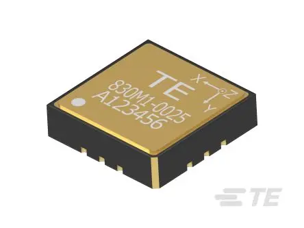 Produktfoto 1 von TE Connectivity Beschleunigungsmesser 3-Achsen Oberfläche 1.5 V 5.5V Analog 15000 Hz Beschleunigungsmesser 12-Pin