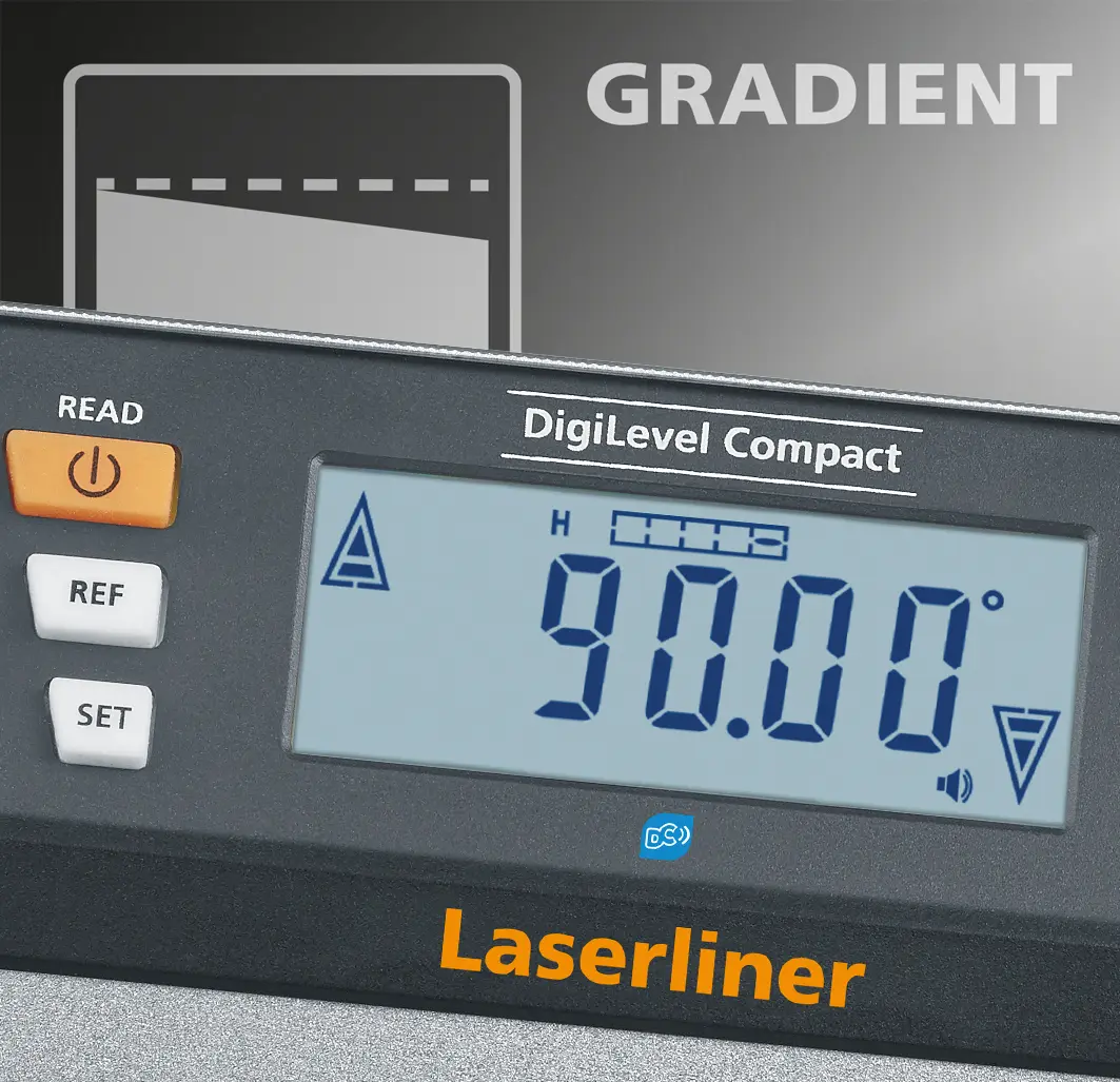 Produktfoto 1 von Laserliner Neigungsmesser, Typ Digital, 63 mm Wasserdicht/Wasserbeständig Magnetisch, ±0.5 mm/m