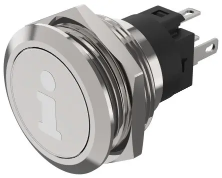 EAO 82 Druckschalter Weiß beleuchtet Tastend Tafelmontage, 1-poliger Umschalter 240V / 3A