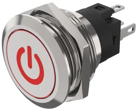 Produktfoto 1 von EAO 82 Druckschalter Rot Beleuchtet Tastend Panel Ø 31 x 31 mm, 1-poliger Umschalter / 3A 240 V dc 240 V ac, IP65, IP67