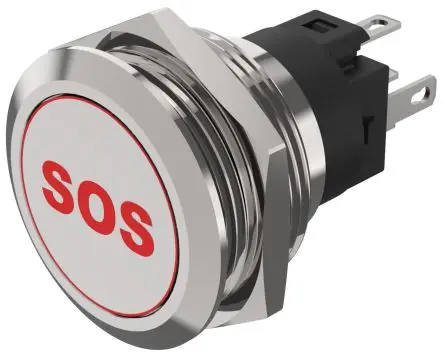Produktfoto 1 von EAO 82 Druckschalter Rot Beleuchtet Tastend Panel Ø 31 x 31 mm, 1-poliger Umschalter / 3A 240 V dc 240 V ac, IP65, IP67