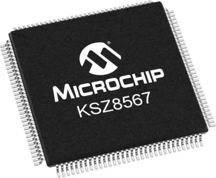 Produktfoto 1 von Microchip Ethernet-Schalter IC Vollduplex/Halbduplex 1.8 V 100 Mbit/s MII, RGMII, RMII, TQFP 128-Pin 3.46V