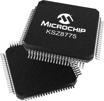 Produktfoto 1 von Microchip Ethernet-Schalter IC Vollduplex/Halbduplex 3.3 V 100 Mbit/s RMII, RGMII, MII, LQFP 80-Pin 3.46V