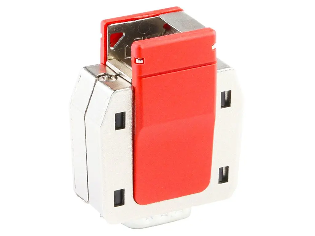Produktfoto 1 von Molex 213032 D-Sub-Gehäuse Abgewinkelt, Gerade, 3-polig, D: D-SUB Zugentlastung, Rot, Größe S1, aus Zinkdruckguss