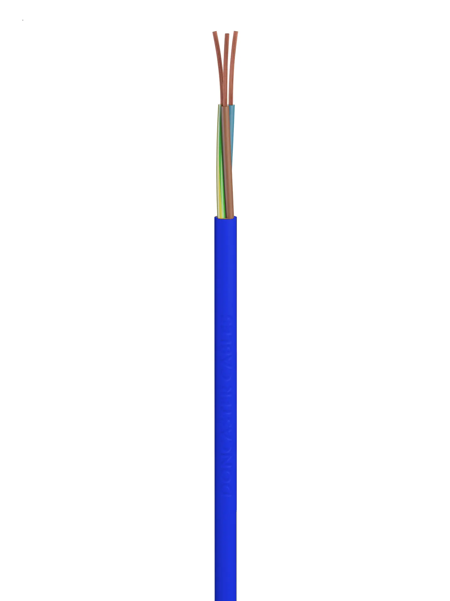 Produktfoto 1 von RS PRO Netzkabel, 3-adrig Blau /Ø 9.4 mm Außen-ø , 50 m 60 °C, 300/500 V, Polyvinylchlorid