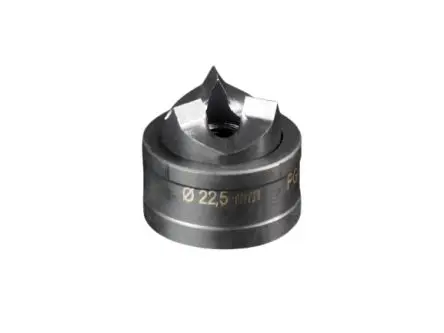Produktfoto 1 von Rittal Stempel- und Matrizensatz Buchsenmatrizen, Steckermatrizen, 1, Punch: 22.5 mm Rund, Der Lochstanzer wird mit